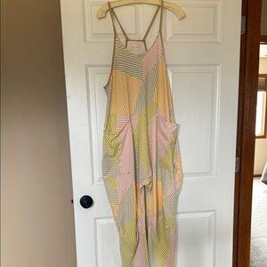 Free People Colorful Striped Jumpsuit size small